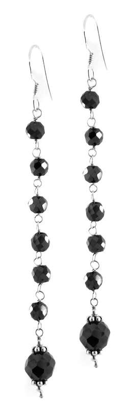 12 Carat Moissanite Black Diamond Beaded Earrings-MGL Certified