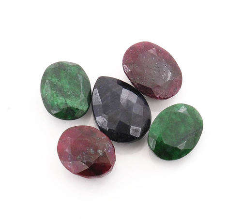 50 Ct Natural Ruby, Sapphire and Emerald Gemstone Lot - Set of 5 Loose Stones