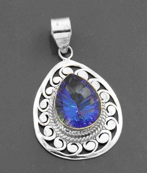 1Gms Amethyst Gemstone Pendant In German Silver