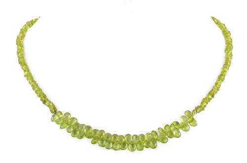 Peridot Gemstone Beaded Necklace - Handmade in India