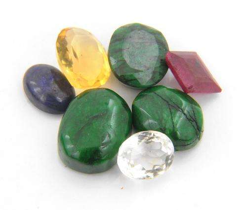 76 Carat  Citrine, Sapphire, Ruby and Emerald Gemstone Lot