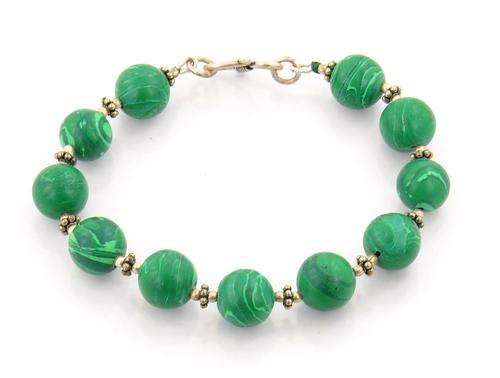 78 Carat Emerald Gemstone Beaded Bracelet - Handmade In India