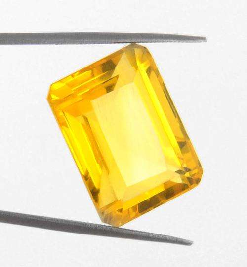 MGL Certified 25.20 Carat Citrine Gemstone-Emerald Cut