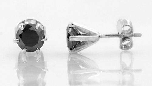 Designer 2.95 Ct Certified Black Moissanite Stud Earrings