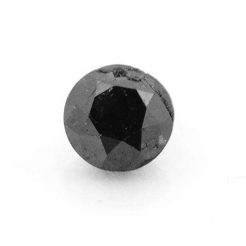 1.02 Ct Certified Round Brilliant Cut Natural Black Diamond - IGLI Certified