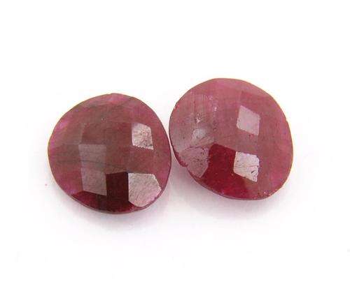 32.88 Carat Certified Fancy Checker Shape Ruby Gemstone Pair
