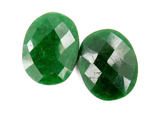 19.35 Ct Oval Shape Chequer Cut Emerald Gemstone Pair
