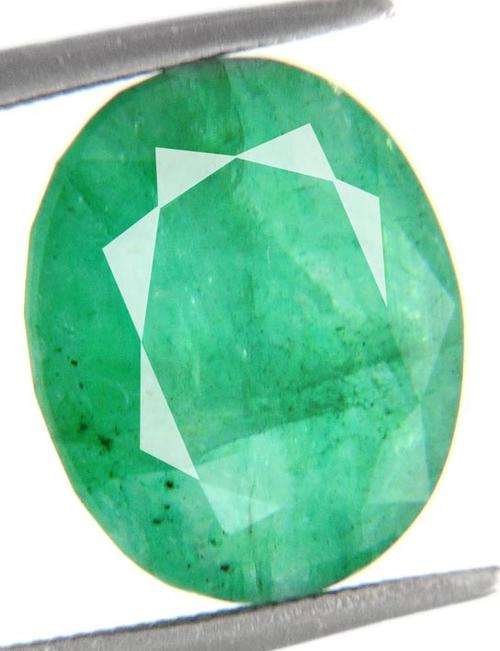 6 Carat Certified Oval Shape Green Emerald Gemstone-12mm/10mm