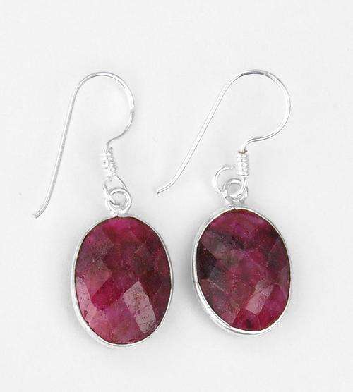 2 Gm Ruby Gemstone Beaded Earrings-Handcrafted in India