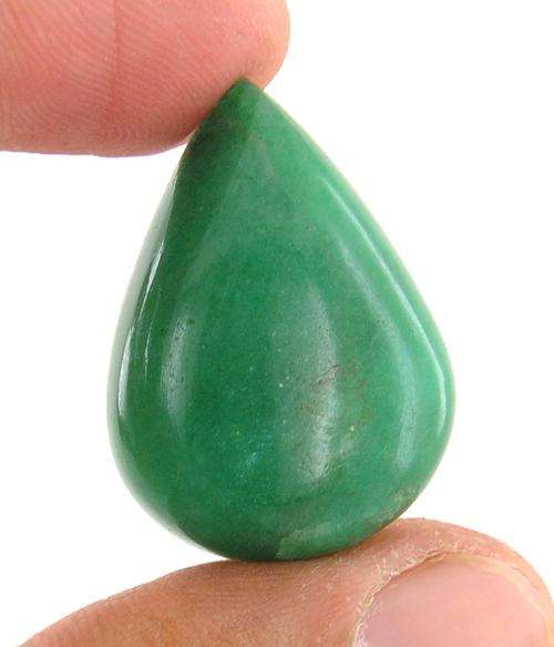 36.84 Ct Certified Pear Cabochon Emerald Gemstone-26mm/18mm
