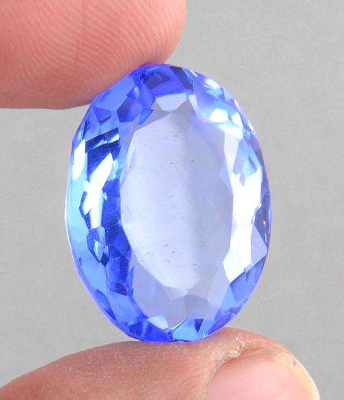 33.17 Ct Certified Oval Hydro Blue Topaz Gemstone-MGL Indian Certified Stone