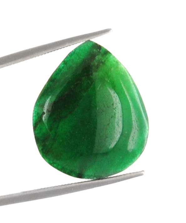 8.50 Ct Certified Pear Cabochon Green Emerald Gemstone