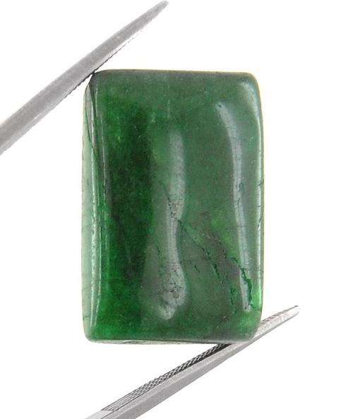 27.73 Carat Certified Green Emerald Gemstone-Rectangular Cabochon