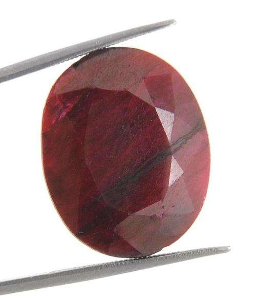 22.52 Ct Certified Oval Cut Blood Red Colour Natural Ruby Gemstone - 21mm/14mm