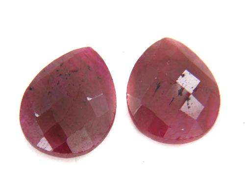 18.72 Ct Certified Pear Faceted Ruby Gemstone Pair