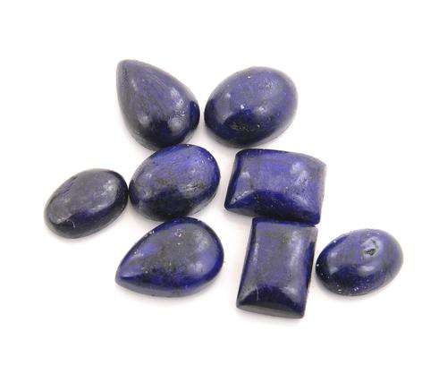 75 Ct Certified Oval, Pear, Rectangular Cabochon Blue Sapphire Gemstone Lot