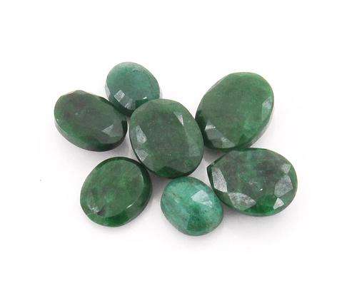 50 Ct Certified Oval and Pear Mixed Cut Emerald Gemstone Lot