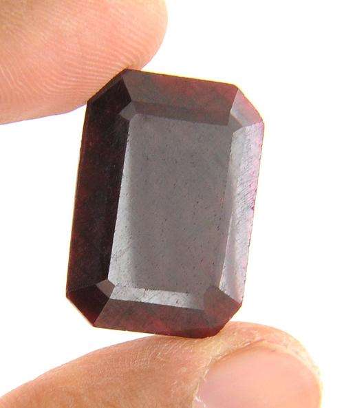 40.42 Ct Certified Emerald Cut Ruby Gemstone-Indian Mines Stone
