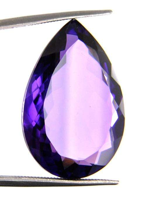23.93 Ct Brazilian Certified Pear Shape Amethyst Gemstone