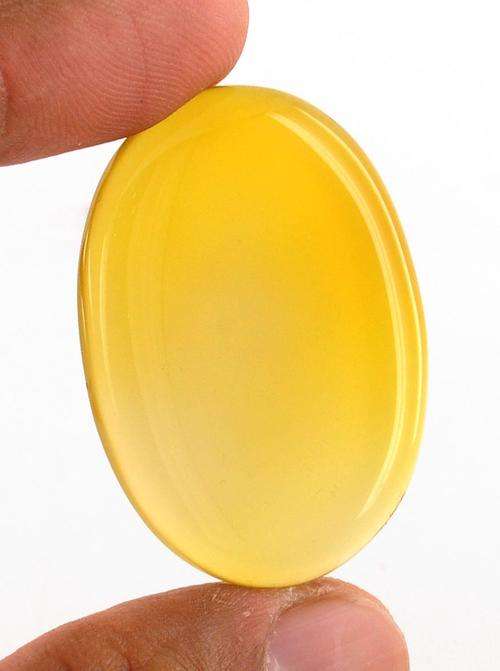 54.90 Carat Oval Cabochon Shape Yellow Onyx Gemstone