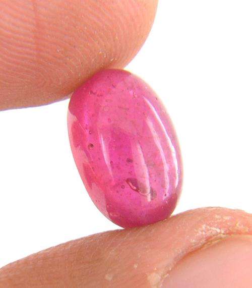 7.93 Ct IGLI Certified Oval Cabochon Natural Pinkish Red Ruby Gemstone