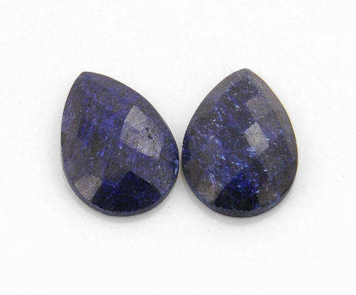 32.83 Ct Certified Pear Checker Natural Blue Sapphire Gemstone Pair