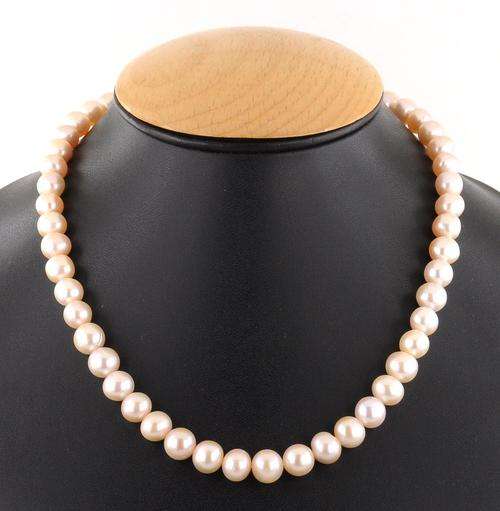 238 Ct Peach Pearl Gemstone Beaded Necklace-Handcrafted in India