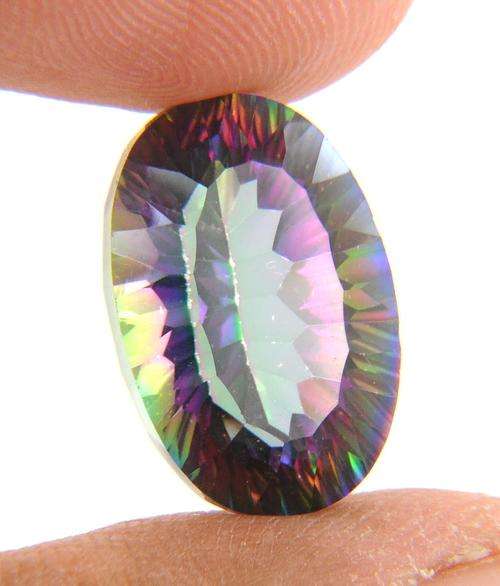 18.10 Ct Oval Faceted Cut Mystic Quartz Gemstone