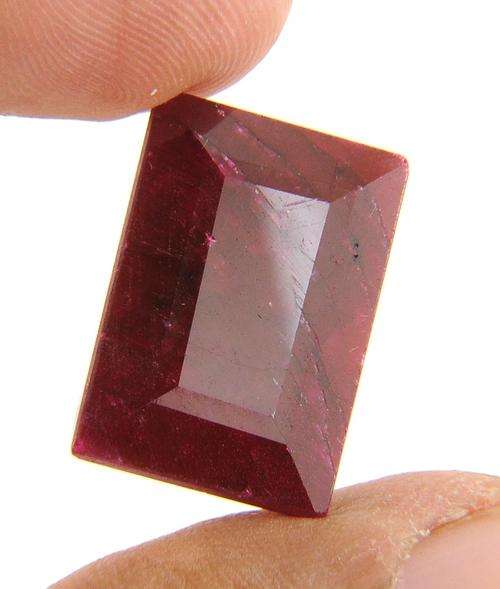 34.60 Ct Indian Certified Emerald Cut Ruby Gemstone