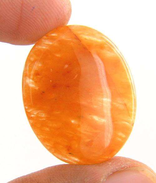 31.45 Ct Oval Cabochon Sunny Orange Onyx Gemstone-Brazilian Mines Stone