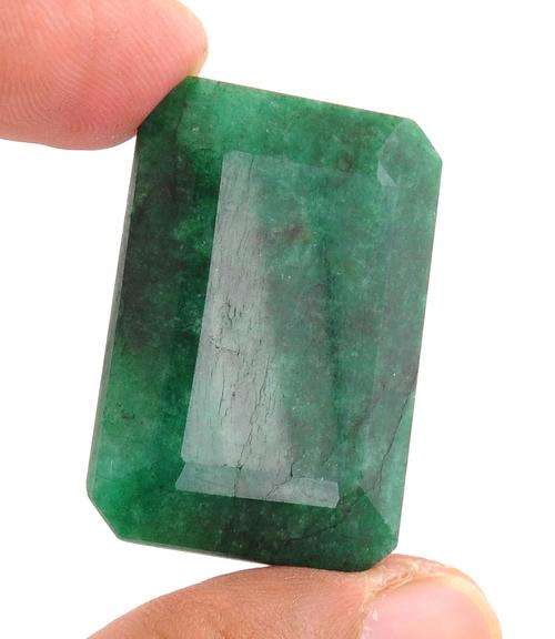 97.20 Ct Certified Emerald Cut Green Emerald Gemstone