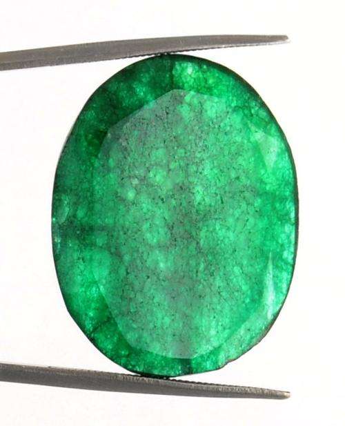 12.42 Ct Certified Oval Cabochon Shape Emerald Gemstone