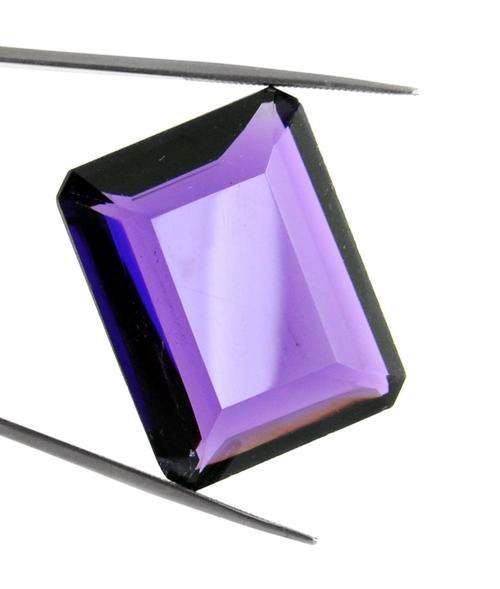 17.59 Ct Certified Emerald Cut Hydro Amethyst Gemstone