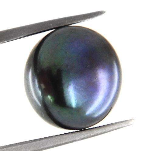 4.90 Ct Round Black Rainbow Pearl Gemstone - MGL Certified Stone