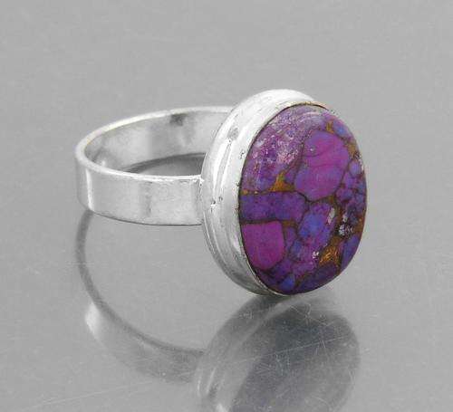 7.5 Gm Agate Gemstone Handmade Ring in Silver Alloy