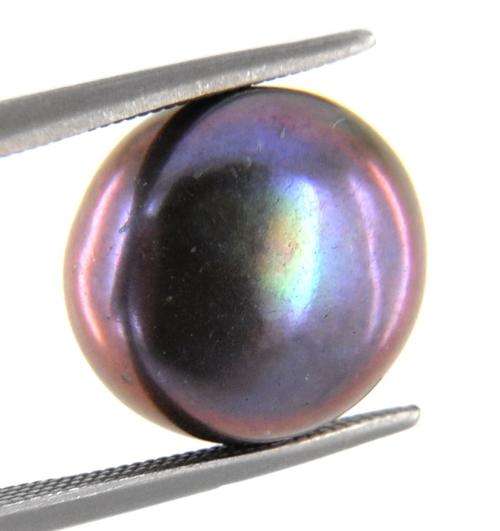 7.75 Ct MGL Certified Round Black Freshwater Pearl Gemstone