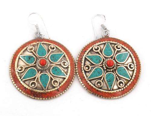 16 Gm Semi Precious Gemstone Earrings in Alloy of Silver