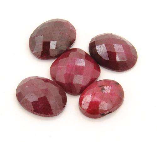 58 Ct Oval Checker Cut Ruby Gemstone Lot