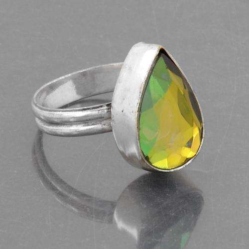 6.22 Gm Lemon Quartz Gemstone Silver Ring- Handcrafted in India