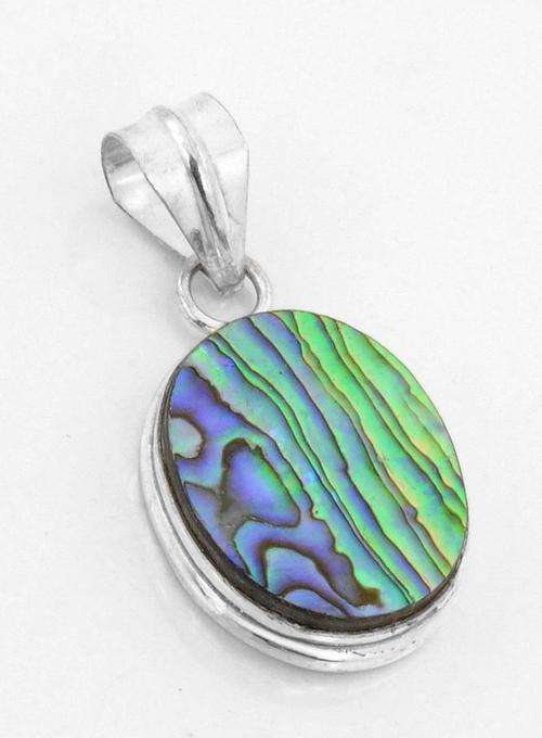 9.5 Gm Mother of Pearl Gemstone Silver Pendant