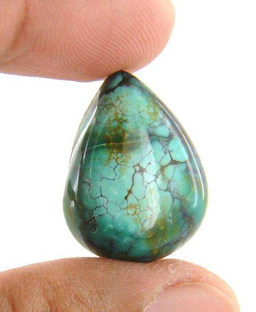 24.44 Cts Certified Pear Cabochon Shape Turquoise Gemstone