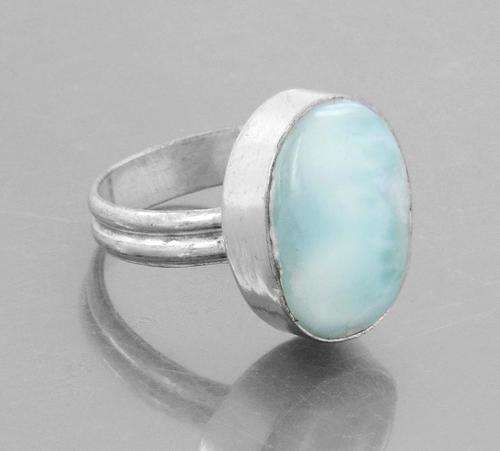 6 Gm Semi Precious Gemstone Silver Alloy Ring - Handmade in India