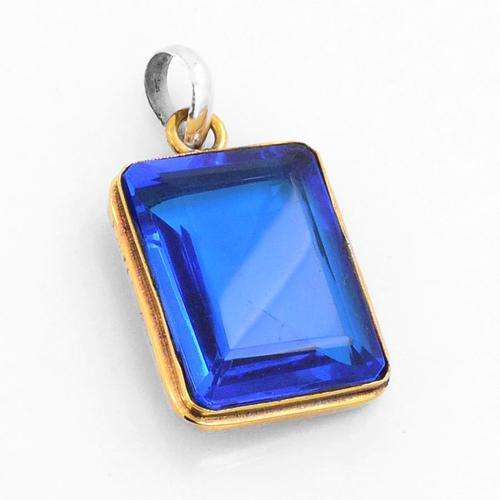 12.5 Gm Hydro Blue Quartz Gemstone Gold Plated Pendant