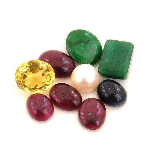 76 Ct Citrine, Emerald, Ruby, Sapphire and Pearl Gemstone Lot