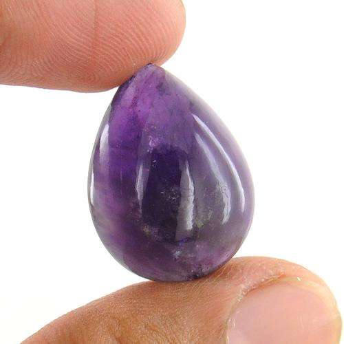 25.56 Ct Certified Pear Cabochon Shape Amethyst Gemstone
