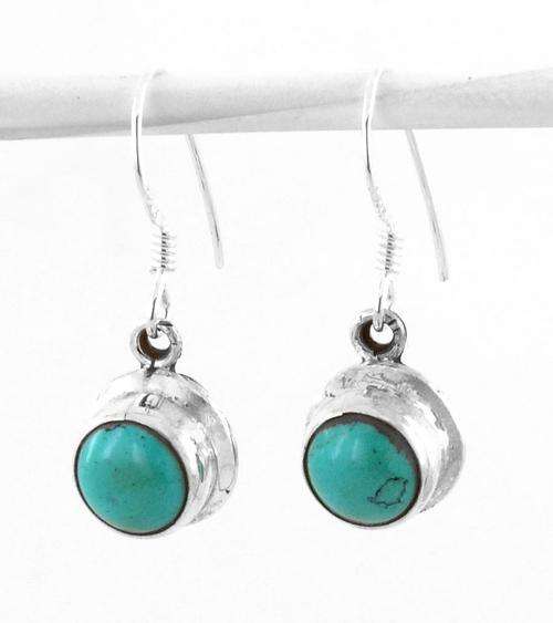 20 Carat Turquoise Gemstone Silver Alloy Earrings