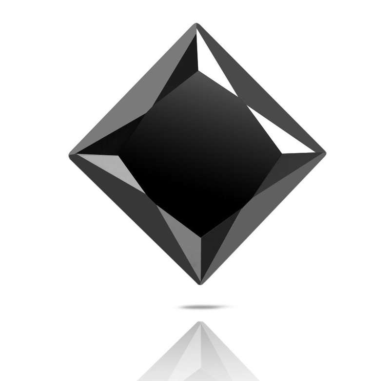 10.65 Carat Princess Cut Moissanite Black Diamond