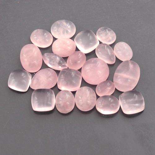 100 Carat Semi Precious Cabochon Rose Quartz Gemstone Lot
