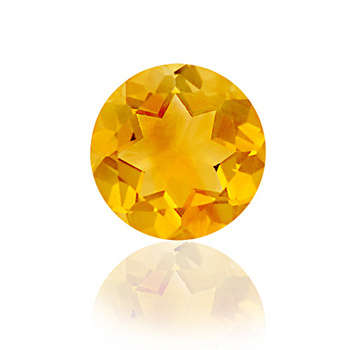 Natural Citrine  AAA Quality Faceted Round  6 mm 1 pc Loose Gemstone
