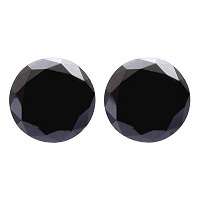 Natural Black Spinel AAA Quality Faceted Round 8 mm 1 Pair Loose Gemstone